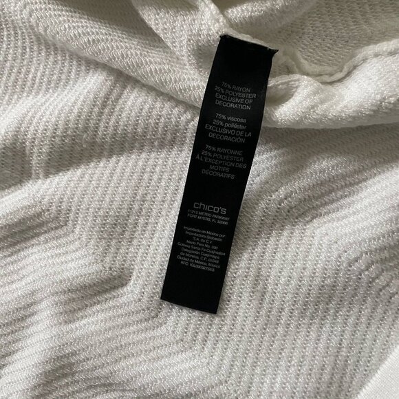 Travelers Collection by Chico's Women Fringe Duster Cardigan Size 3 White - Picture 9 of 11